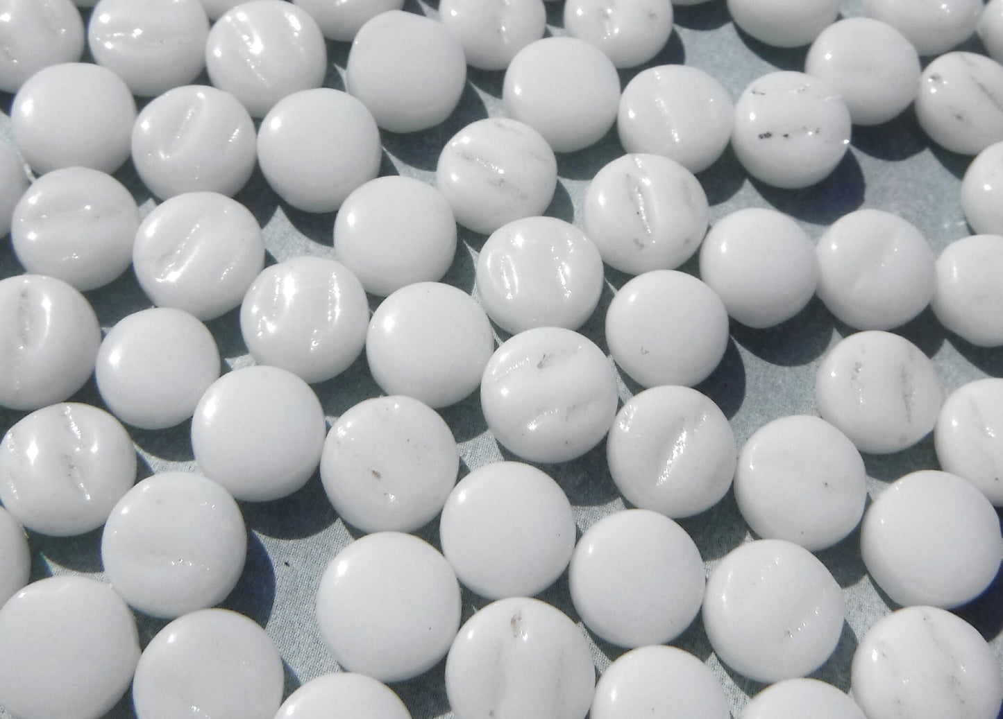 White MINI Glass Drops Mosaic Tiles - 50 grams - Flat Back Marbles Glass Gems