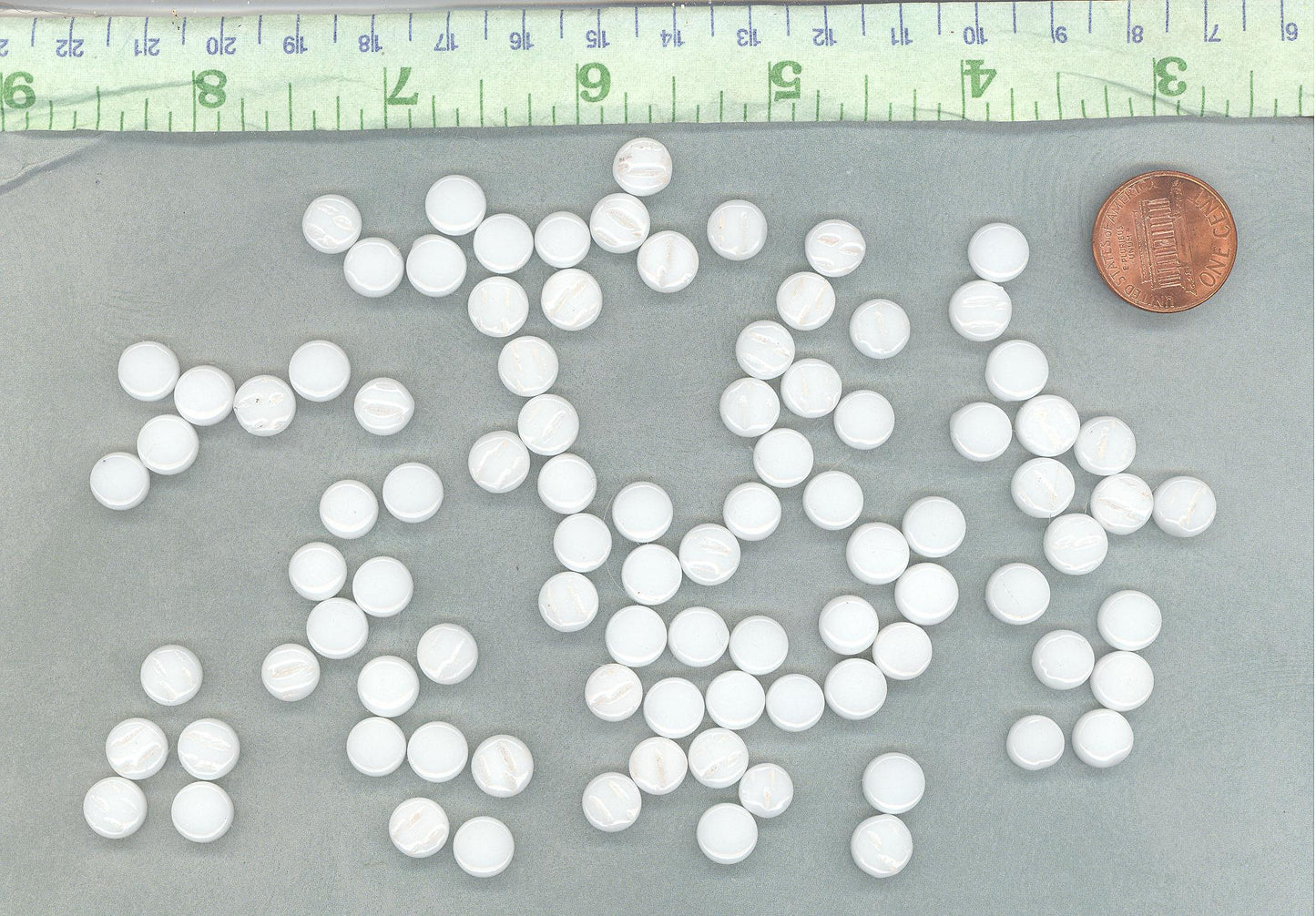 White MINI Glass Drops Mosaic Tiles - 50 grams - Flat Back Marbles Glass Gems