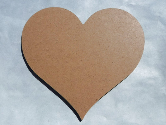 Heart Plaque - 6" - Use as a Base for Mosaics Decoupage or Decorative Painting - Unfinished MDF THIN - Love Valentines Day