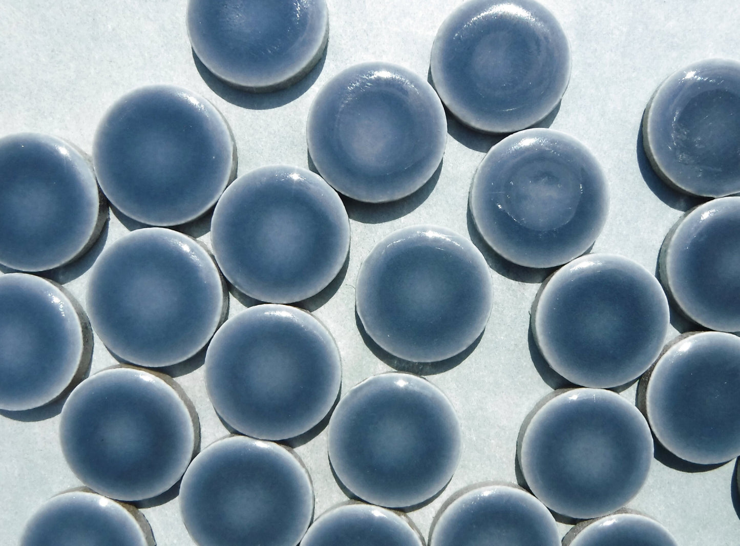 Shark Gray Ceramic Tiles - 2 cm Penny Rounds Mosaic Tiles - .8 inch - 25 Tiles - Circles