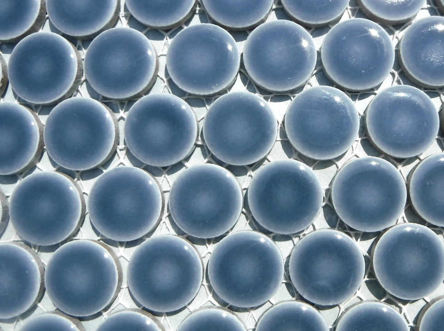 Shark Gray Ceramic Tiles - 2 cm Penny Rounds Mosaic Tiles - .8 inch - 25 Tiles - Circles