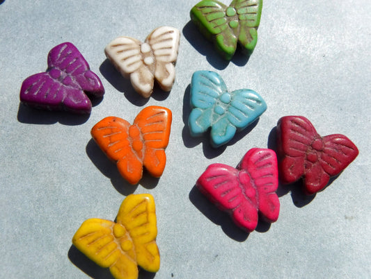 Colorful Butterfly Stone Beads - 12mmx 15mm - Choose Half Strand or Full Strand - Use for Mosaics