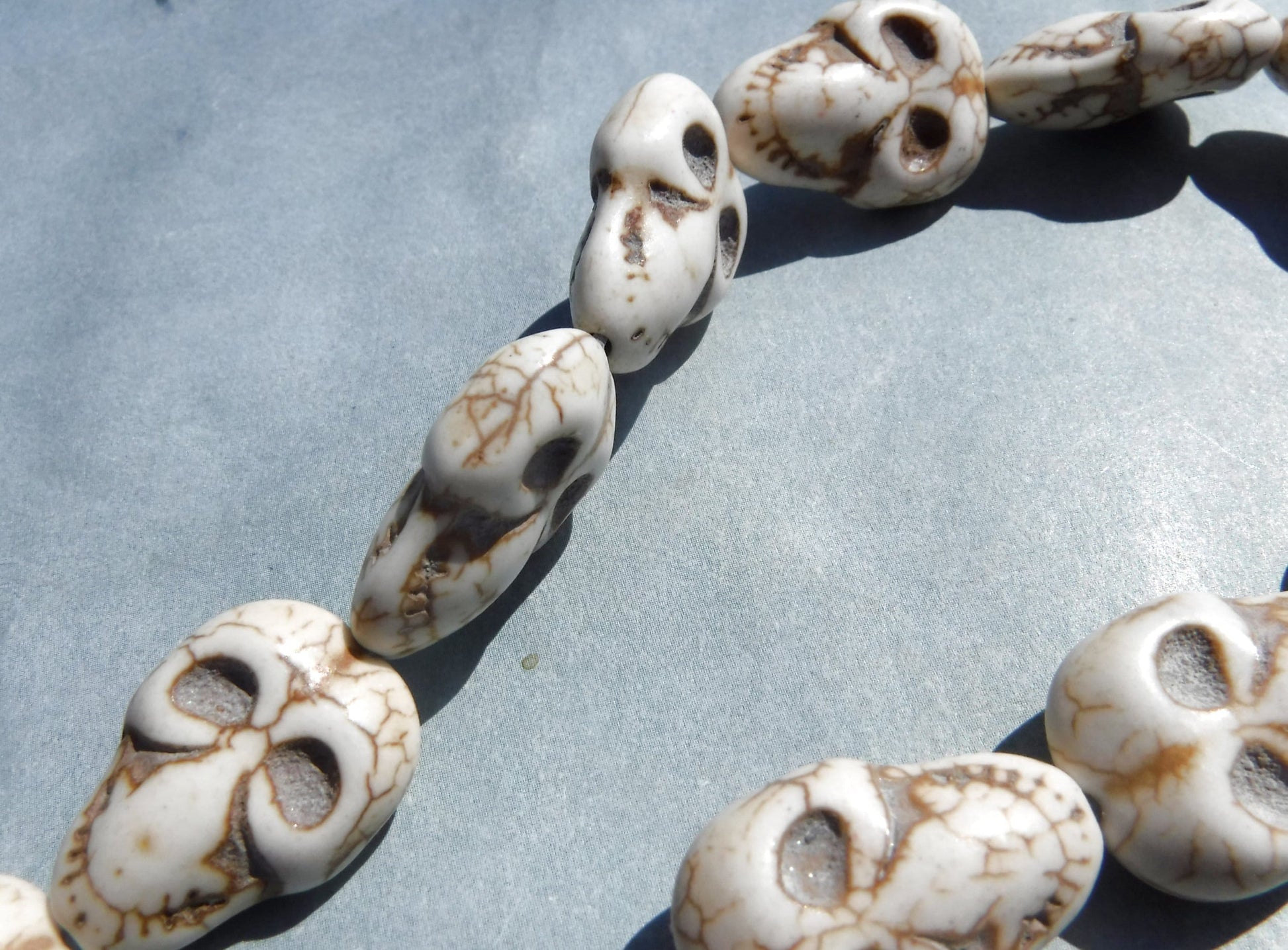Skull Beads - 21mmx 15mm - Approximately 19 Stone Beads - Use for Mosaics