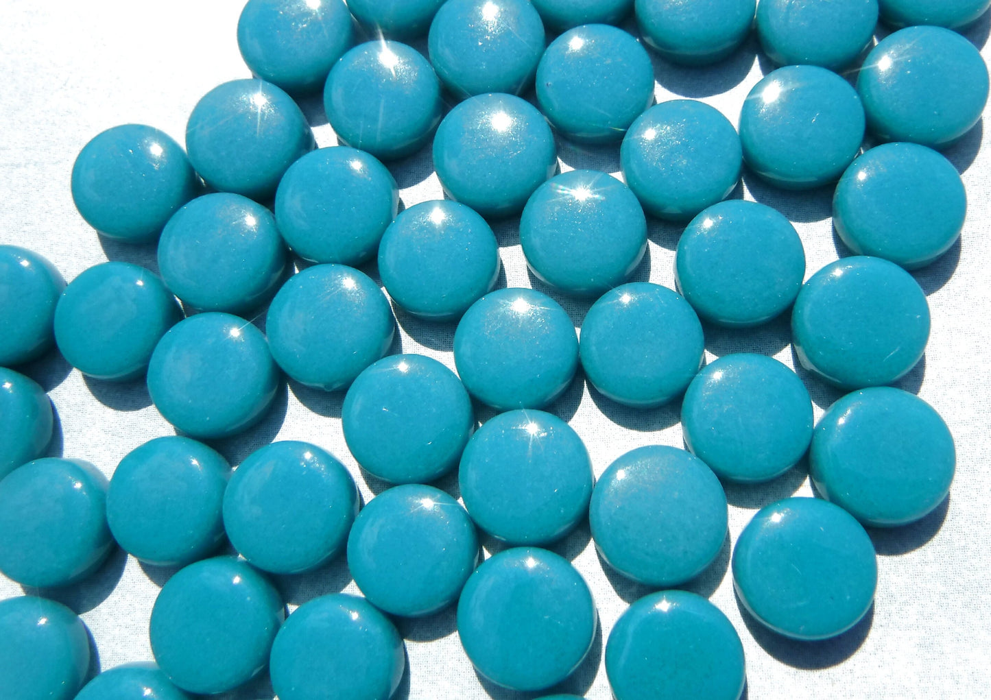 Dark Teal MINI Glass Drops Mosaic Tiles - 50 grams - 8mm - Over 100 Gems