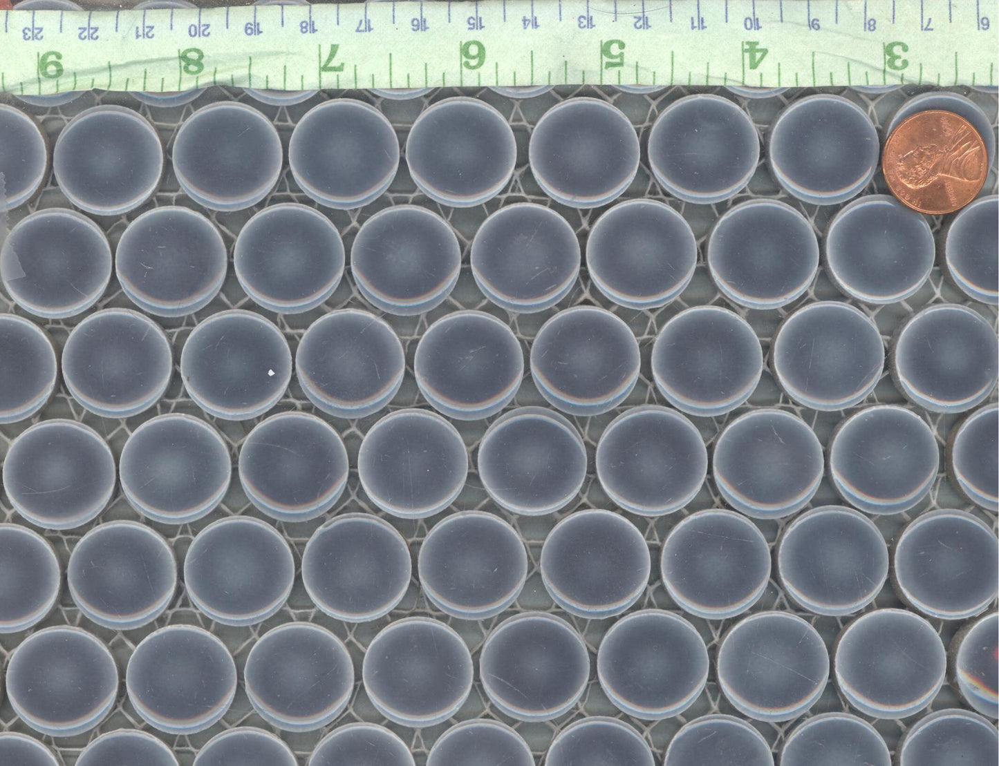 Shark Gray Ceramic Tiles - 2 cm Penny Rounds Mosaic Tiles - .8 inch - 25 Tiles - Circles