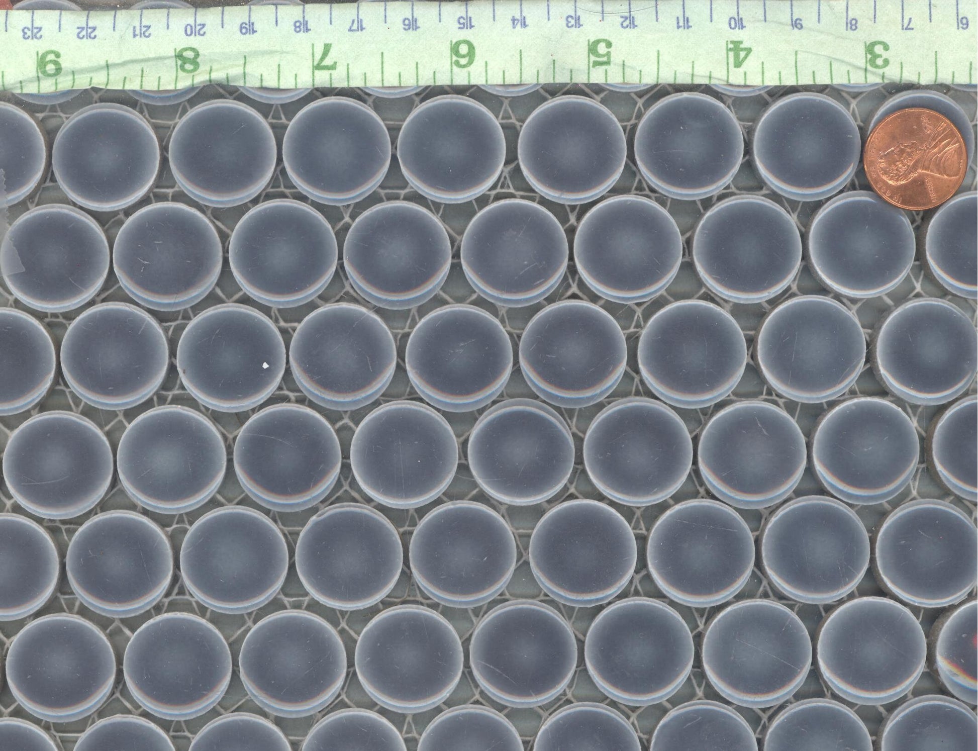 Shark Gray Ceramic Tiles - 2 cm Penny Rounds Mosaic Tiles - .8 inch - 25 Tiles - Circles