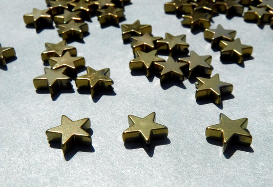 Star Beads - Gold Toned - 8mm - Electroplated Hematite - 20g