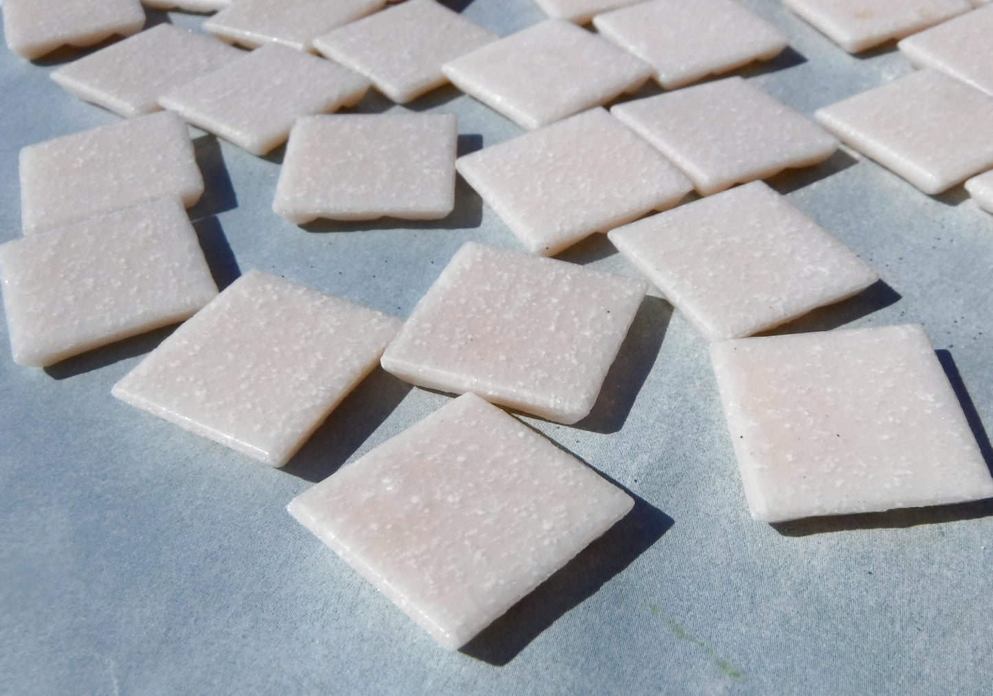 Pale Pink Glass Mosaic Tiles Squares - 20mm - Half Pound of Vitreous Glass Tiles for Craft Projects and Decorations