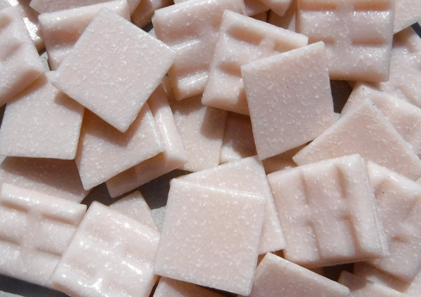 Pale Pink Glass Mosaic Tiles Squares - 20mm - Half Pound of Vitreous Glass Tiles for Craft Projects and Decorations