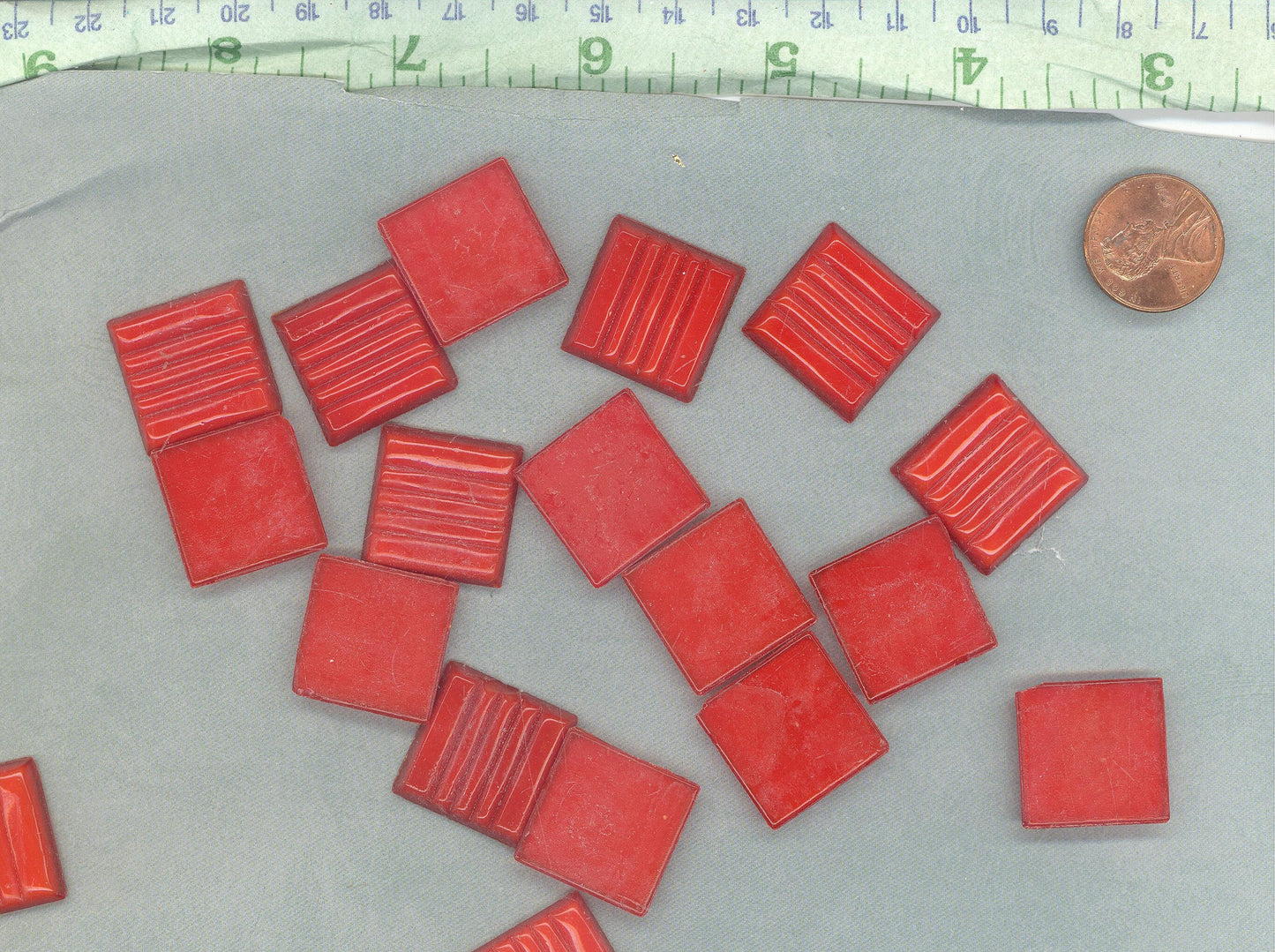 Bright Red Glass Mosaic Tiles Squares - 3/4" - Half Pound of Vitreous Glass Tiles for Craft Projects
