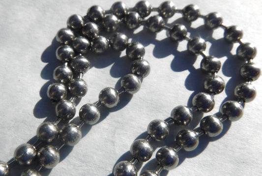 Stainless Steel Ball Chain - 4mm - #8 - By the Foot - Outdoor Mosaics
