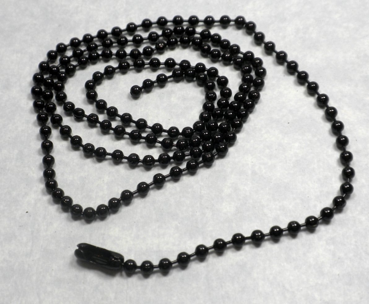 Black Ball Chain Necklaces - 24 inch - 2.4mm Diameter - Set of 25