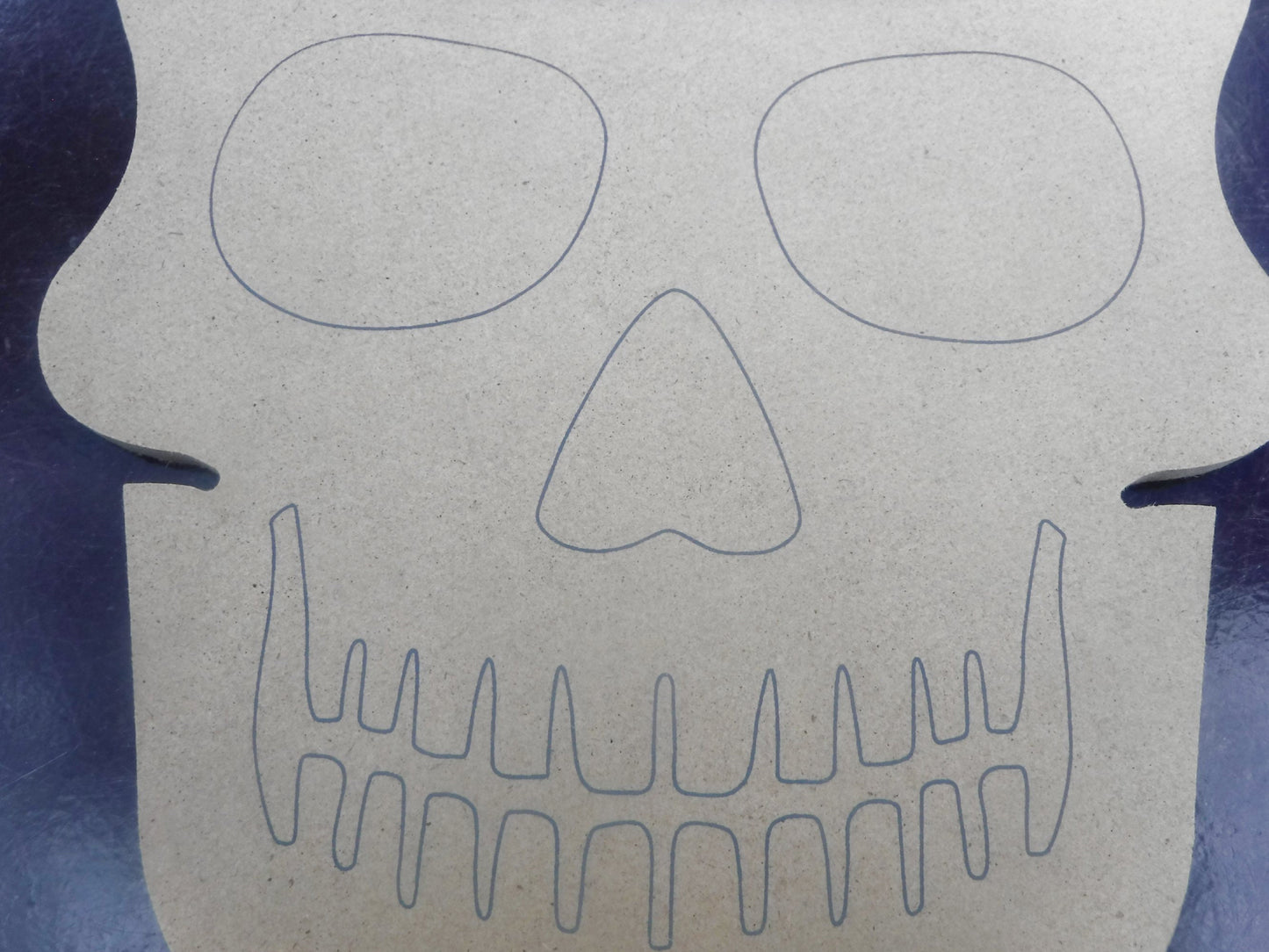 Skull Plaque - Unfinished THIN MDF Extra Large 12 inch Sign DIY - Halloween Day of the Dead Decor Sugar Skull