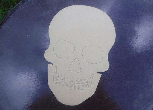 Skull Plaque - Unfinished THIN MDF Extra Large 12 inch Sign DIY - Halloween Day of the Dead Decor Sugar Skull