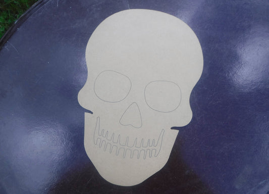 Skull Plaque - Unfinished THIN MDF Extra Large 12 inch Sign DIY - Halloween Day of the Dead Decor Sugar Skull