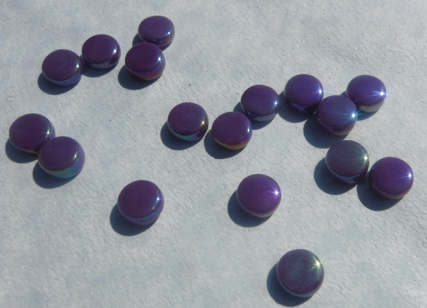 Purple Grape MINI Iridescent Glass Drops Mosaic Tiles - 50 grams - Over 100 Tiles