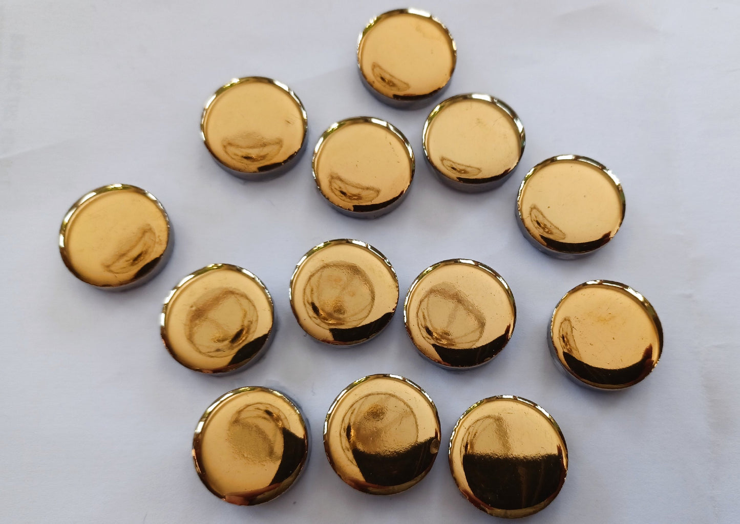Gold Circles Mosaic Tiles -Metallic 2 cm Penny Rounds - .8 inch - 25 Tiles
