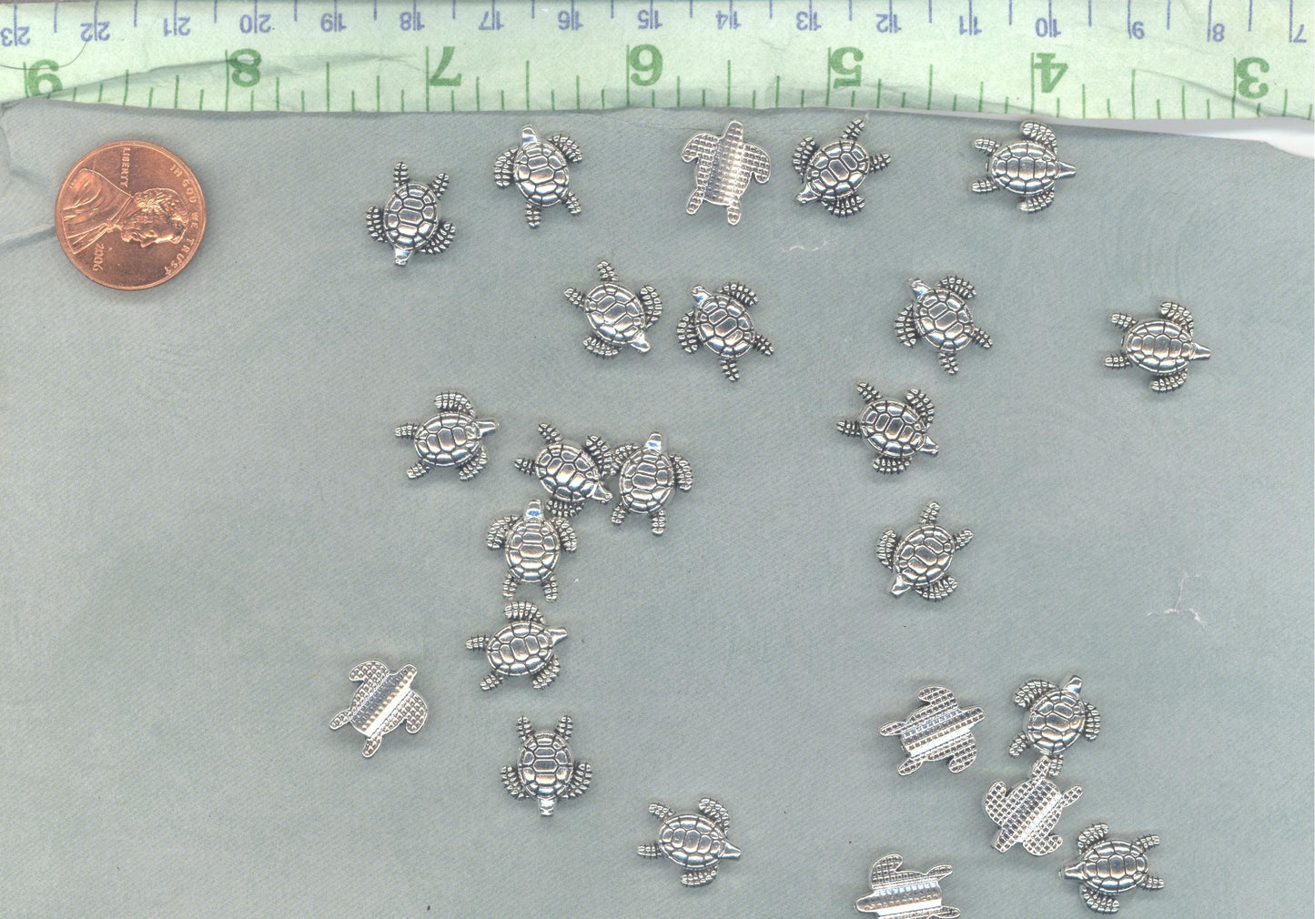 Turtle Beads - Silver-Toned 15mm - Tibetan Style Tortoise