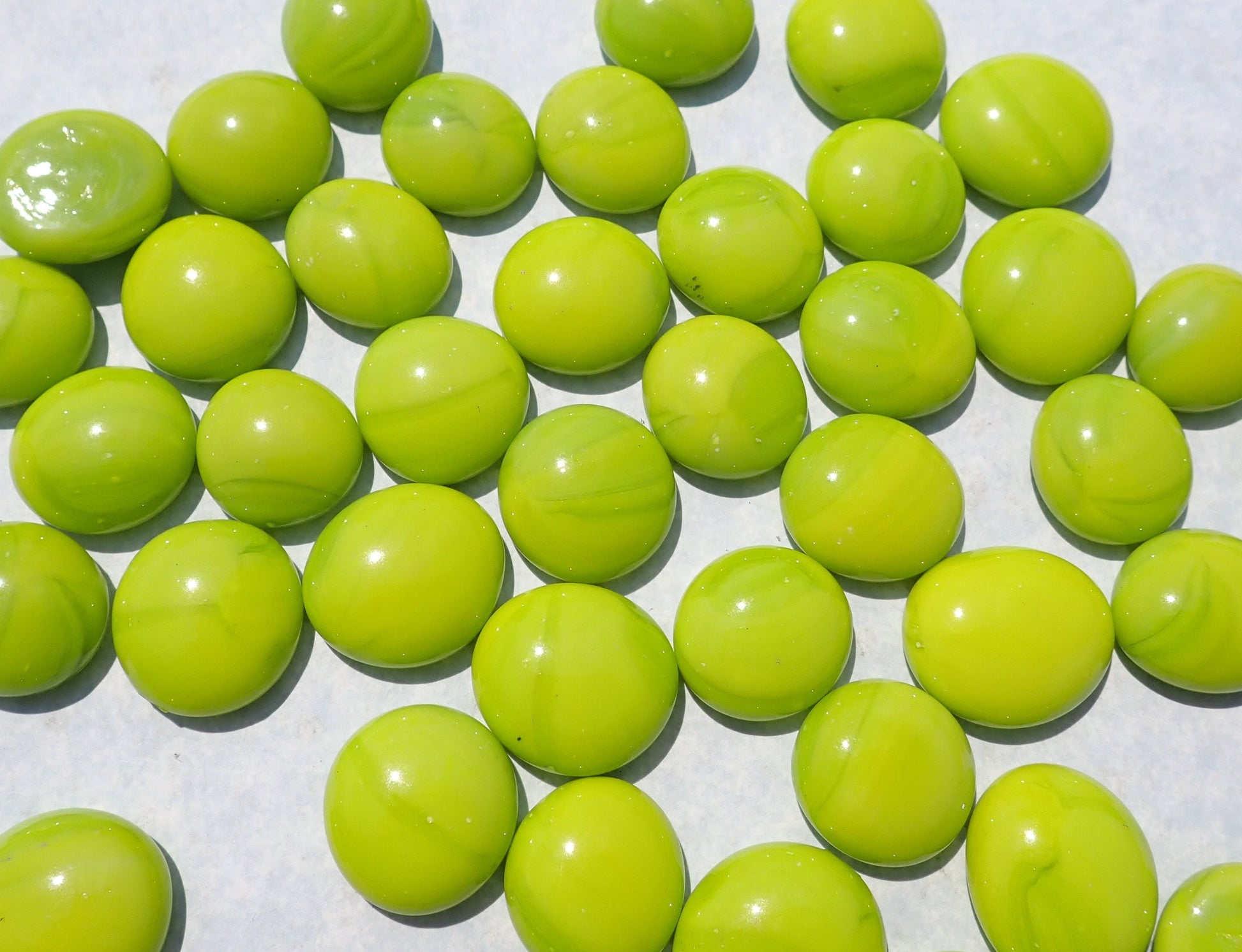 Lime Green Glass Gems Mosaic Tiles - Set of 25