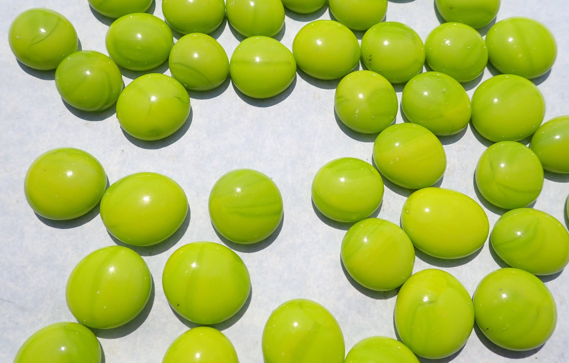 Lime Green Glass Gems Mosaic Tiles - Set of 25