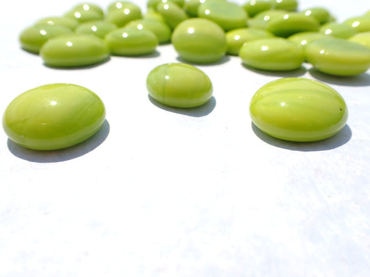 Lime Green Glass Gems Mosaic Tiles - Set of 25