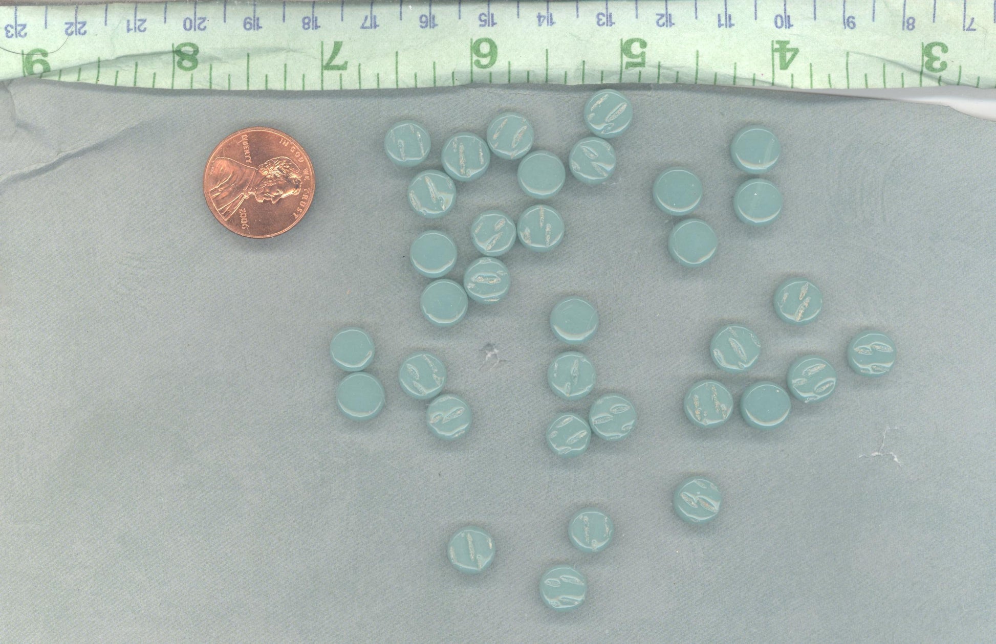 Pale Teal MINI 8mm Glass Drops Mosaic Tiles - 50 grams