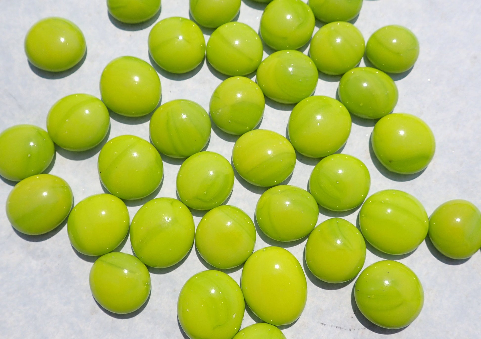 Lime Green Glass Gems Mosaic Tiles - Set of 25
