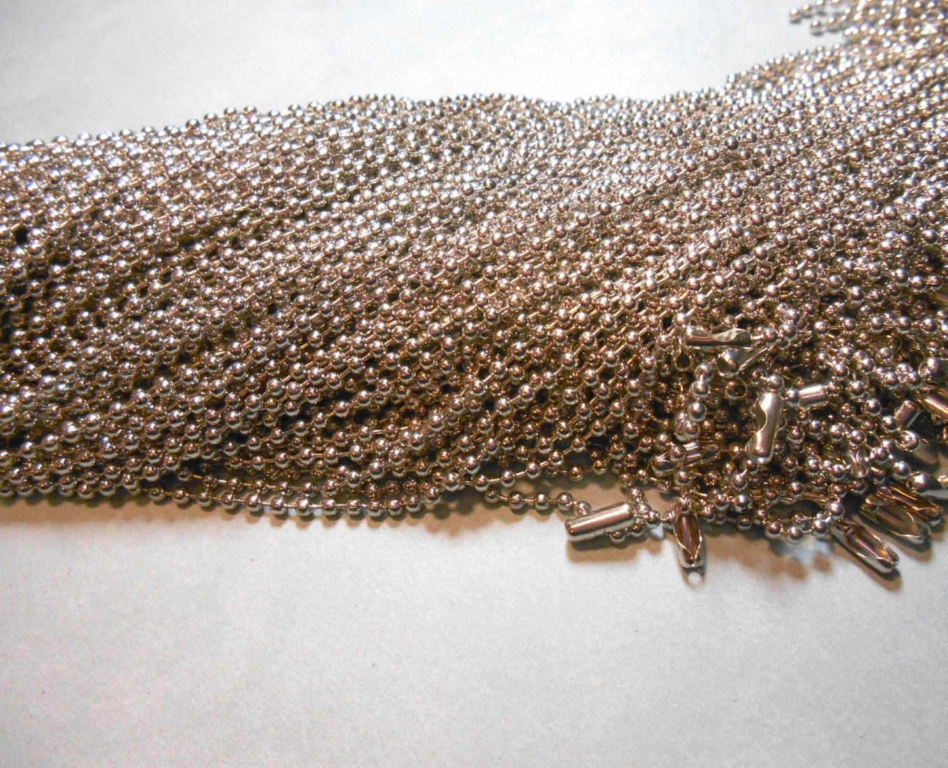 Antique Silver Ball Chain Necklaces - 24 inch - 2.4mm Diameter - Set of 25