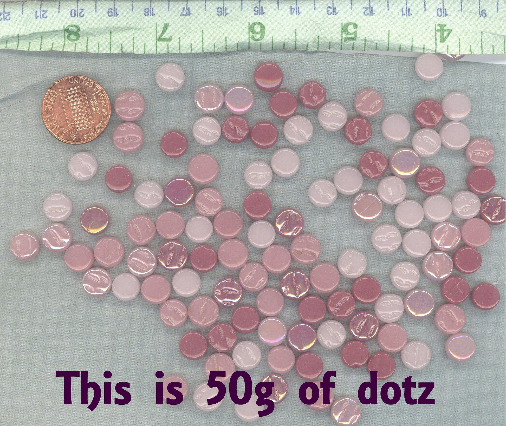 Pink Mix MINI Glass Drops Mosaic Tiles - 50 grams Darling Dotz - Over 100 Tiles - Strawberry Shortcake