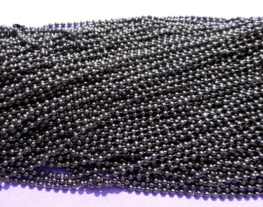 Gunmetal Ball Chain Necklaces - 24 inch - 2.4mm Diameter - Set of 10 - Gray Dark Silver Colored