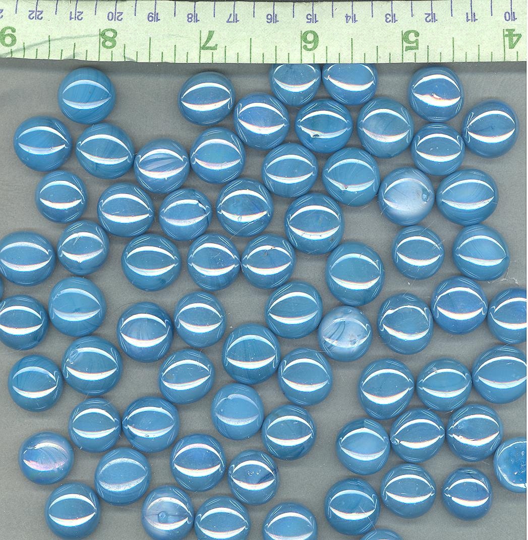 Mini Glass Gems - Iridescent Light Blue Mosaic Tiles - Set of 50