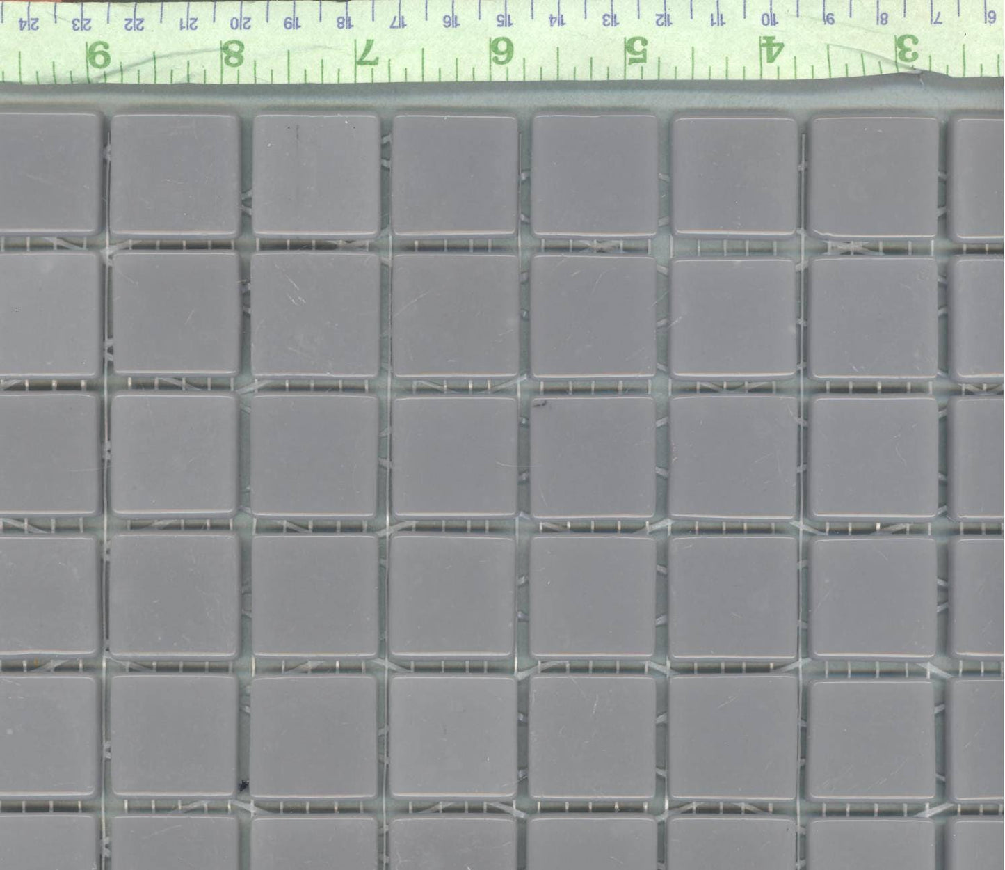 Gray Glass Mosaic Squares - 1 inch - 25 Medium Grey Recycled Tiles