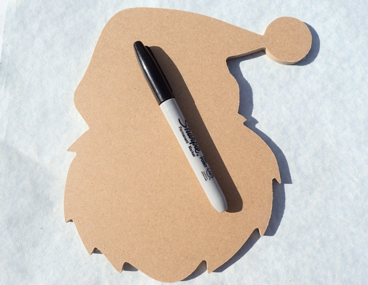 Santa Plaque - Use as a Base for Mosaics Decoupage or Decorative Painting - Unfinished MDF Thin Small 8 inch DIY Sign Christmas Saint Nick