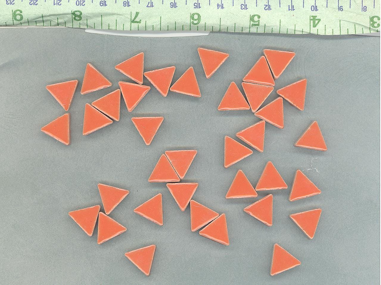 Orange Triangles Mosaic Tiles - 50g Ceramic - 15mm