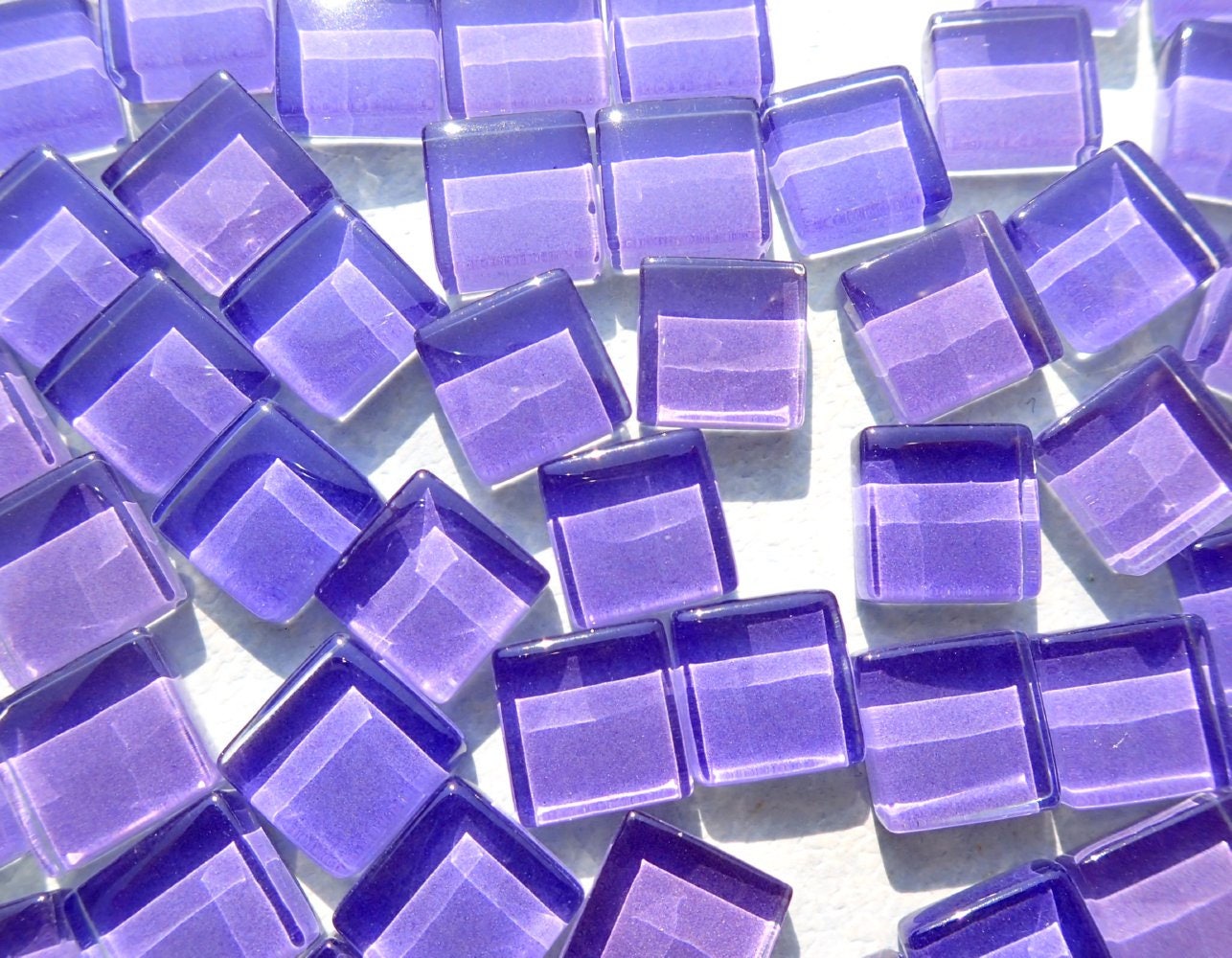 Purple Glass Tiles - 1 cm - 100g - Over 100 Squares
