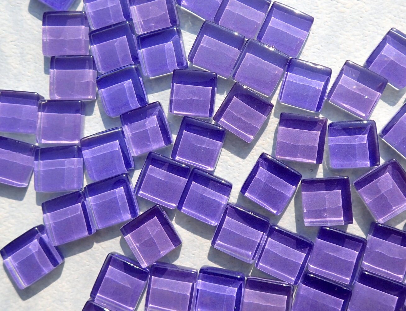 Purple Glass Tiles - 1 cm - 100g - Over 100 Squares