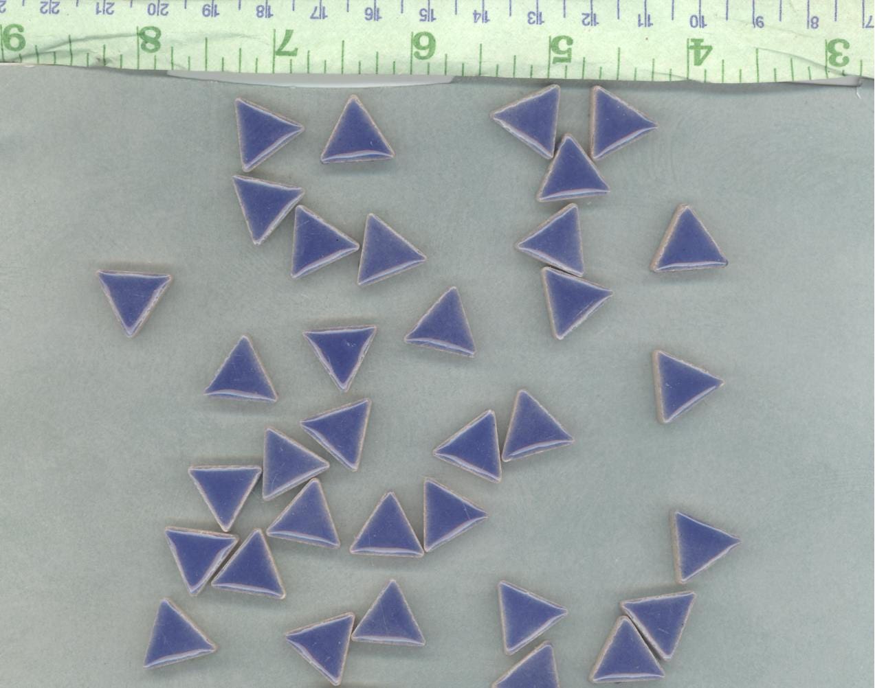 Denim Blue Mini Triangles Mosaic Tiles - 50g Ceramic - 15mm