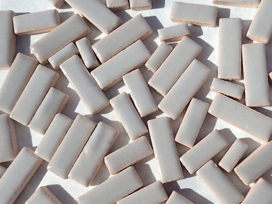 Gray Mini Rectangles Mosaic Tiles - 50g Ceramic in Mix of 3 Sizes 3/8" and 5/8" and 3/4"