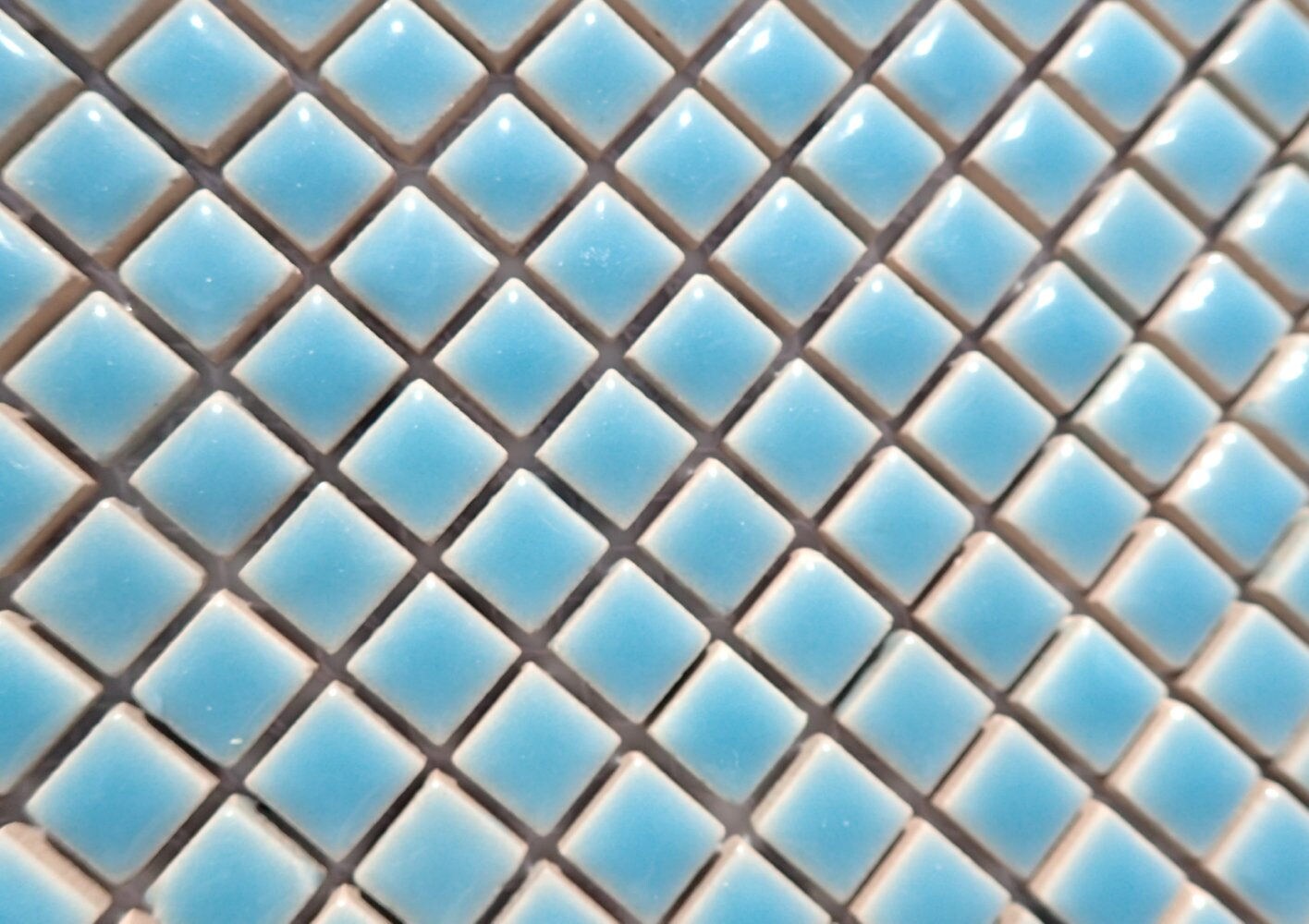 Light Blue Square Mosaic Tiles - 1 cm Ceramic - Half Pound - Azure