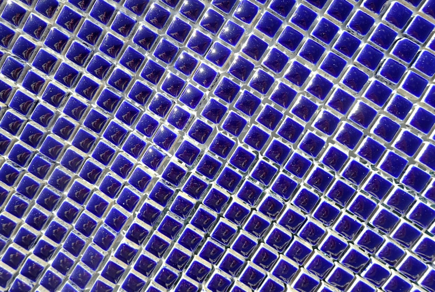 Dark Blue Square Mosaic Tiles - 1 cm Ceramic - Half Pound - Indigo