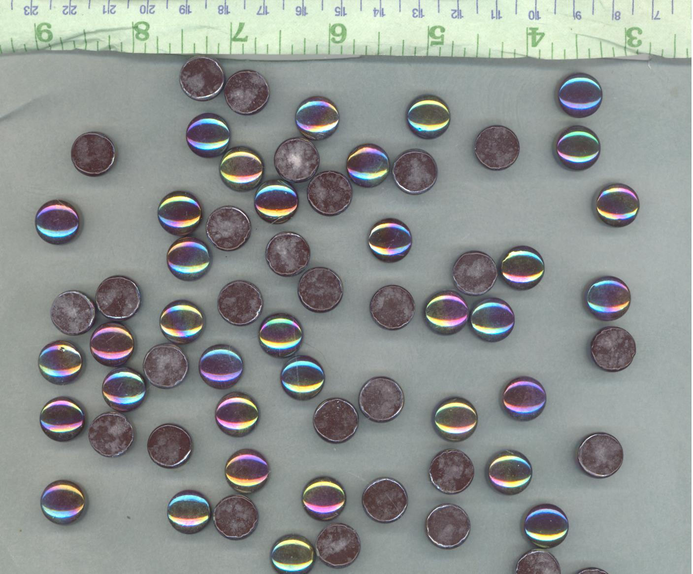 Dark Brown Iridescent Glass 12mm Drops Mosaic Tiles - 100 grams - Over 60 Tiles