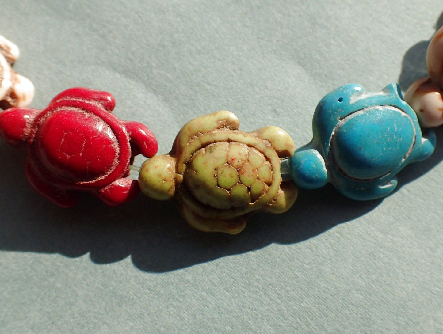 Colorful Sea Turtles Stone Beads - Half or Full Strand - Use for Mosaics