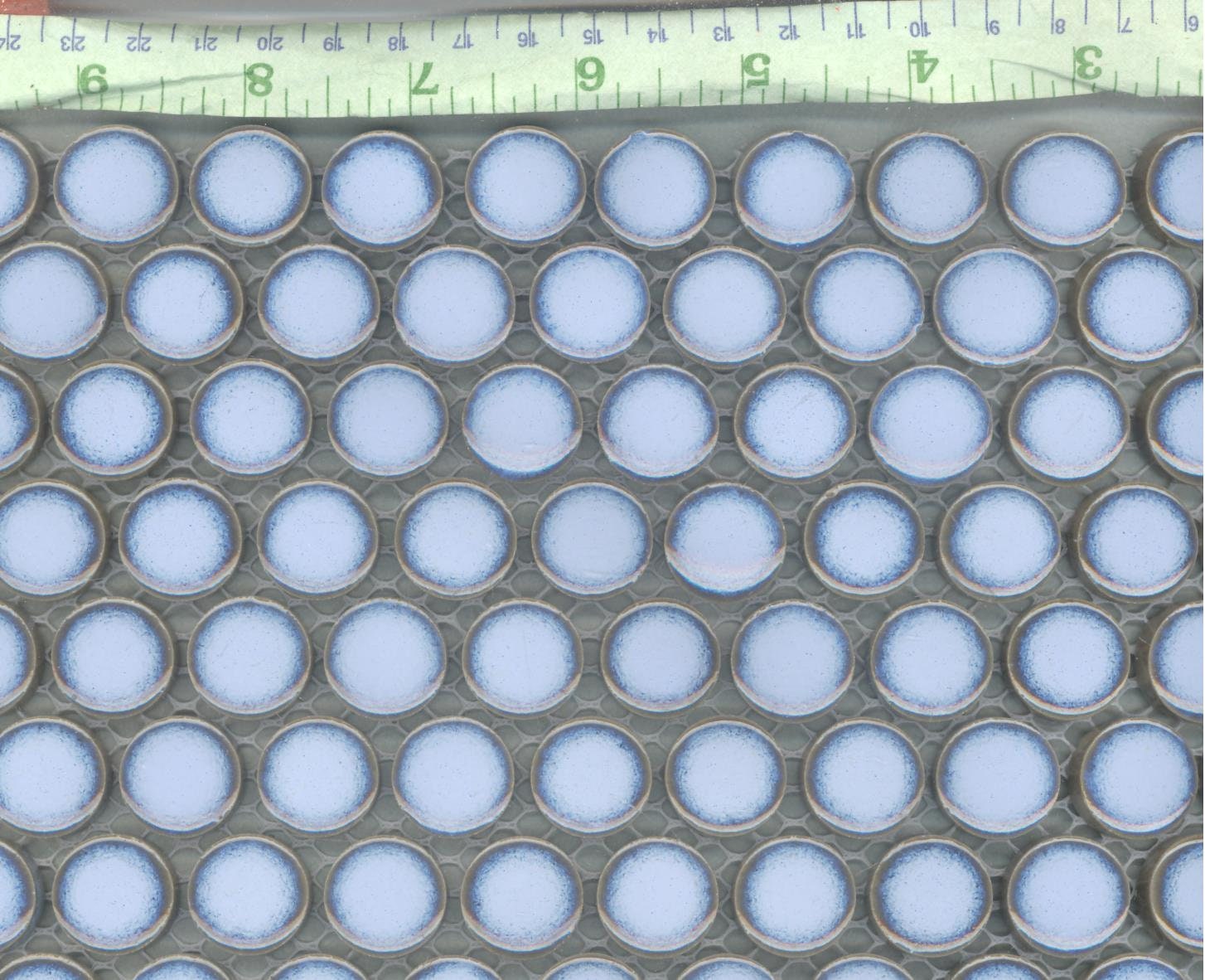 Light Blue Ceramic Mosaic Penny Rounds - 25 Tiles - 2cm Circles