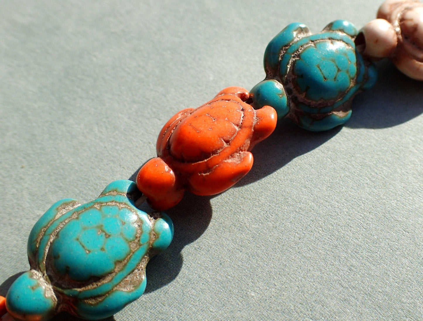 Colorful Sea Turtles Stone Beads - Half or Full Strand - Use for Mosaics