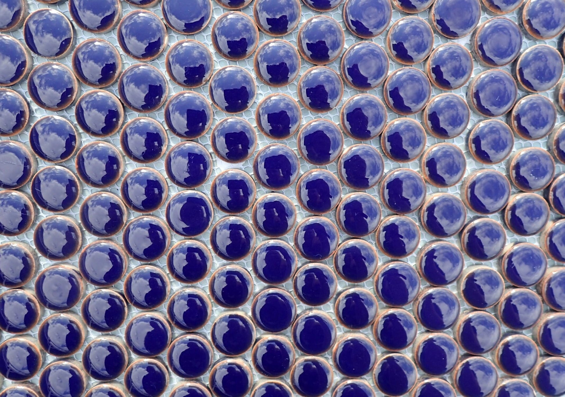 Dark Blue Ceramic Mosaic Penny Rounds - 25 Tiles - 2cm Circles