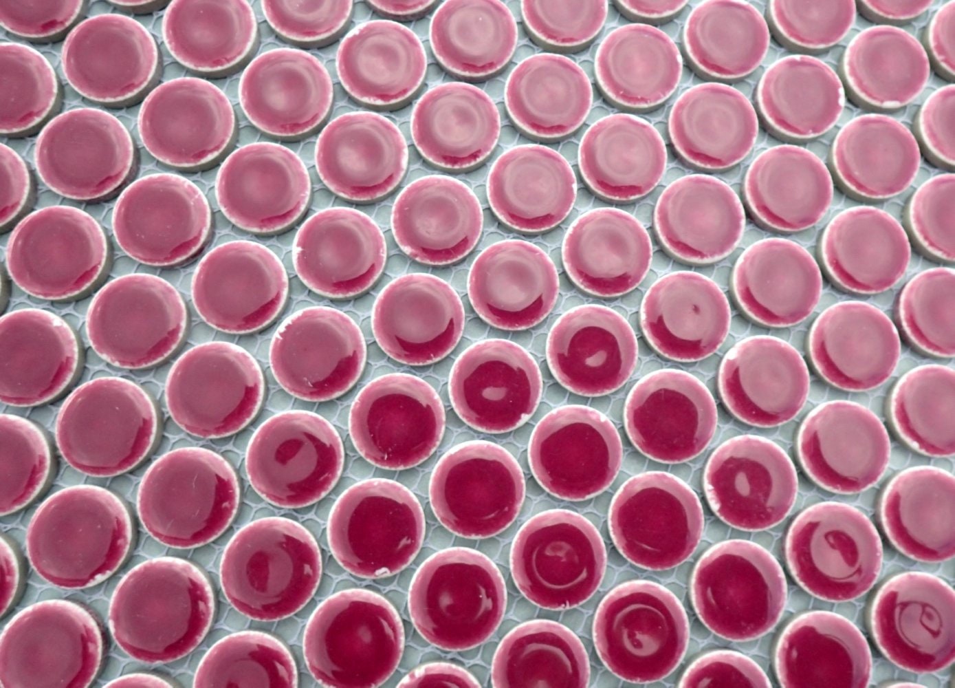 Dark Berry Ceramic Tiles - Round Mosaic Tiles - .75 inch - 25 Tiles - Circles Penny Rounds