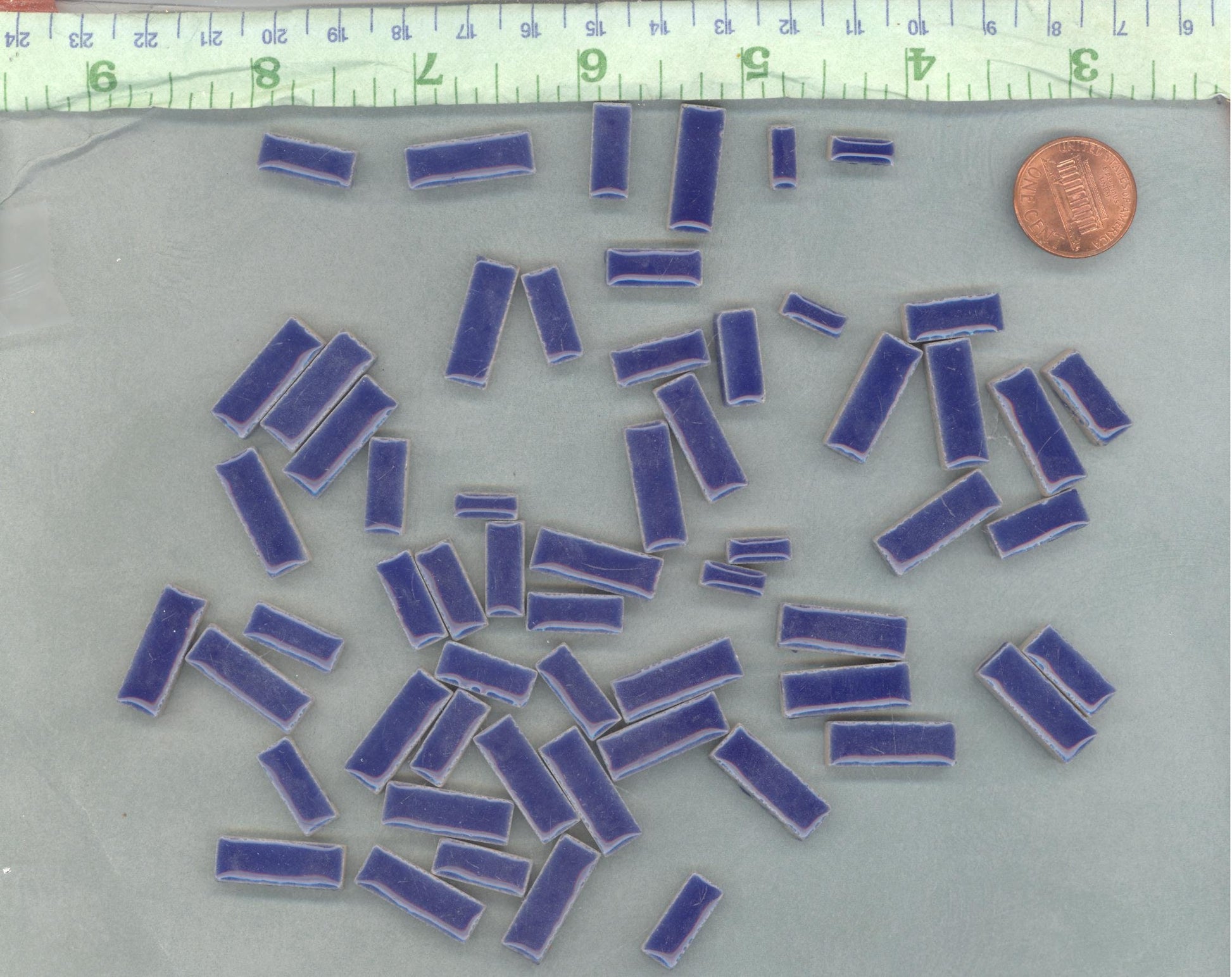 Black Mini Rectangles Mosaic Tiles - 50g Ceramic in Mix of 3 Sizes 3/8" and 5/8" and 3/4"