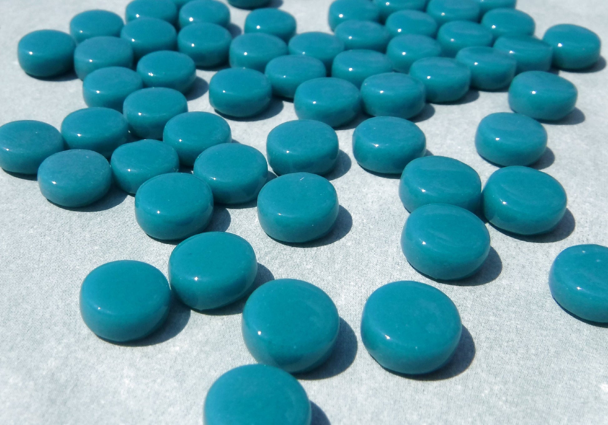 Dark Teal MINI Glass Drops Mosaic Tiles - 50 grams - 8mm - Over 100 Gems