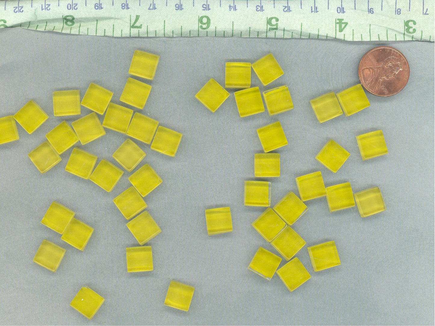 Lemon Yellow Glass Tiles - 1 cm - 100g - Over 100 Crystal Mosaic Tiles