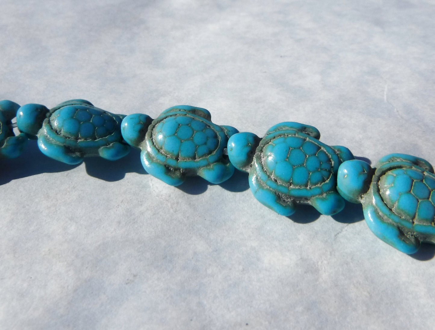 Turquoise Blue Sea Turtles Stone Beads - Half or Full Strand - Use for Mosaics